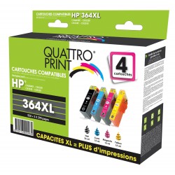 Pack 4 cartouches Quattro Print compatible HP 364XL