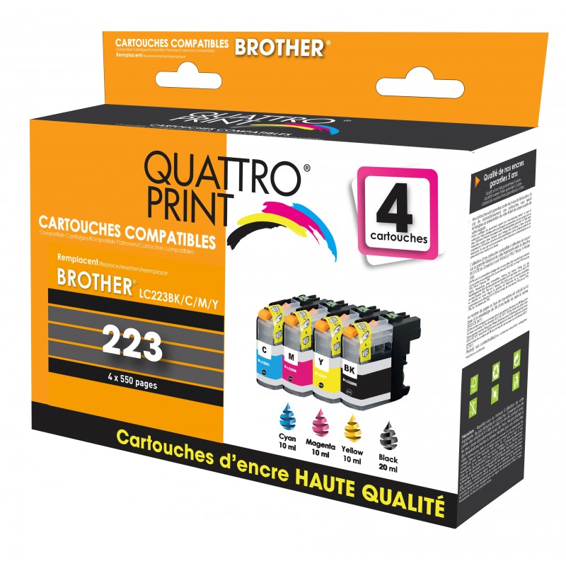 Pack de 4 Cartouches Compatibles Brother LC-223